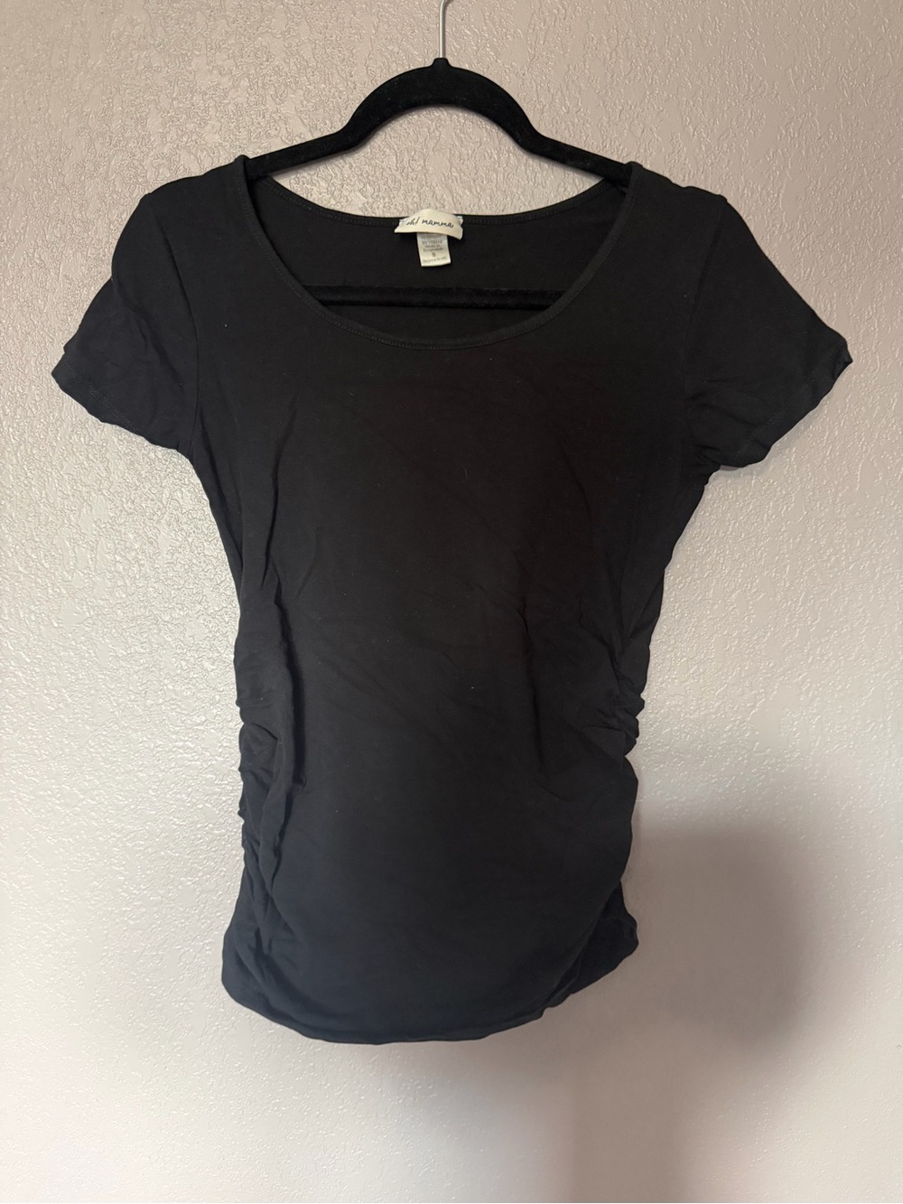 Black Maternity Scoop Neck Tee
